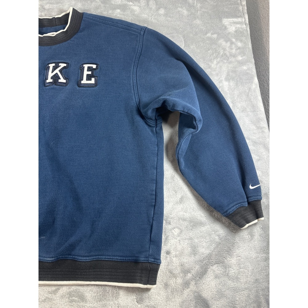 Vintage Nike Spellout Crewneck Sweatshirt Navy Blue Embroidered Mens Medium - Picture 4 of 9